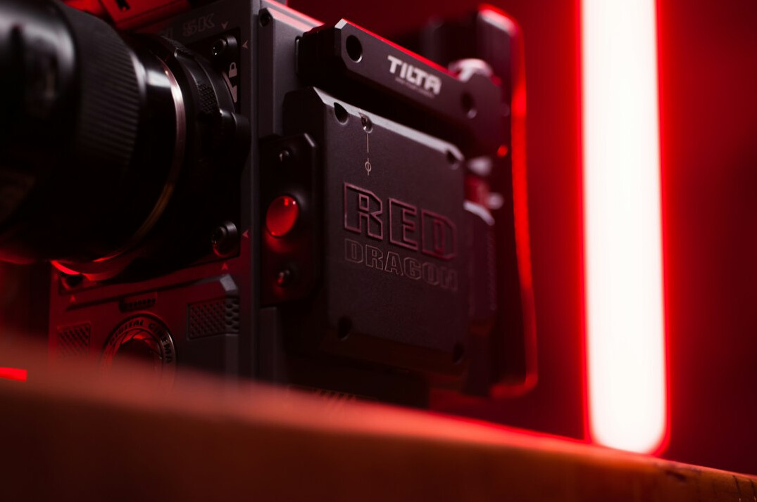 Professional broadcast camera and studio lighting rig
